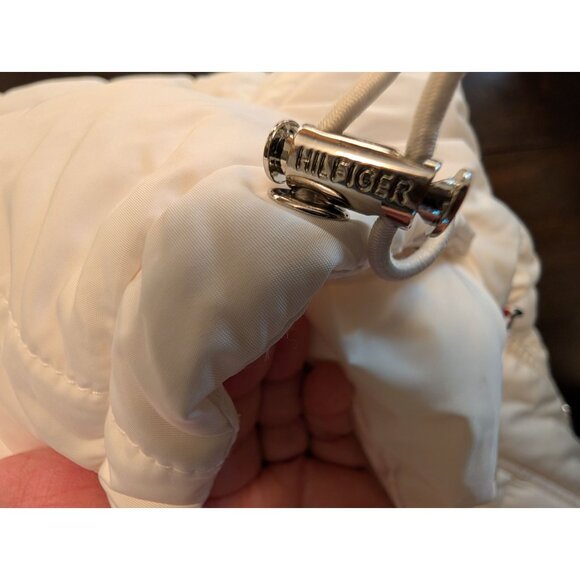 Tommy Hilfiger Womens Quilted Puffer Jacket With Hood Size S White Nylon Blend - Picture 13 of 16